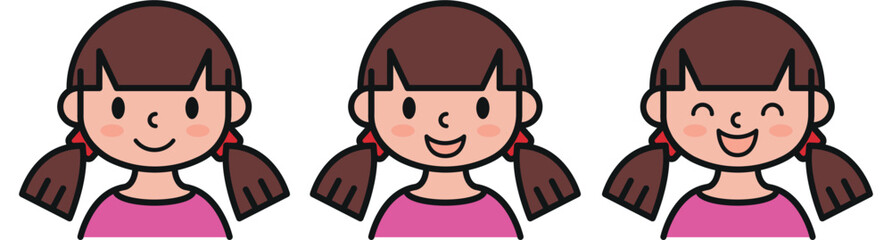 Get a lively collection of girl facial expressions vector illustration, perfect for adding personality to your designs. Ideal for websites, apps, and creative projects!