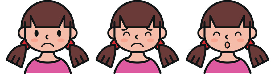Get a lively collection of girl facial expressions vector illustration, perfect for adding personality to your designs. Ideal for websites, apps, and creative projects!