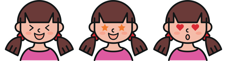 Get a lively collection of girl facial expressions vector illustration, perfect for adding personality to your designs. Ideal for websites, apps, and creative projects!