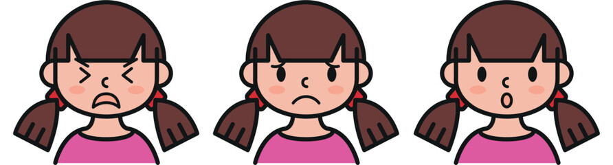 Get a lively collection of girl facial expressions vector illustration, perfect for adding personality to your designs. Ideal for websites, apps, and creative projects!