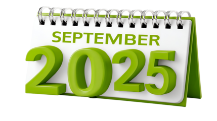 September 2025 Desk Calendar Green Theme