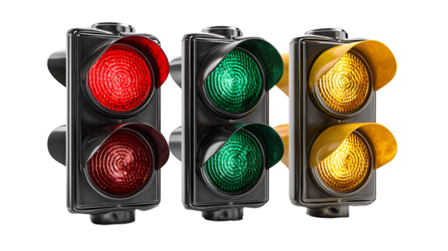 Traffic lights red green yellow signal system