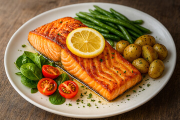 grilled salmon steak