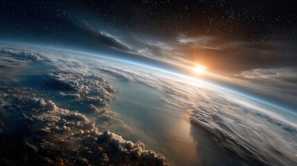 Earth sunrise seen from space