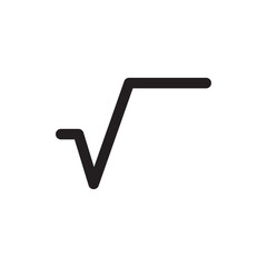 Root math sign icon one collection template