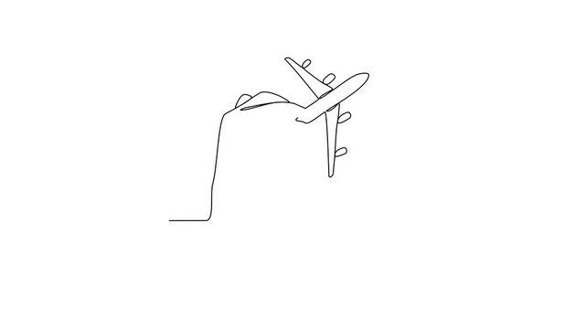 Animated self drawing of World Tourism Day video design illustration. World Tourism Day themes design concept in simple linear continuous line. Great tourism design for campaign and business purpose.