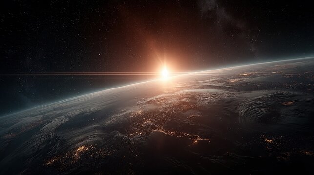 Earth sunrise seen from space