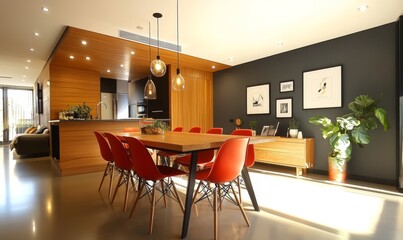 Interior design of a modern living room, creating a stylish and functional environment with contemporary design elements, Generative AI