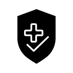 Shield and plus sign icon