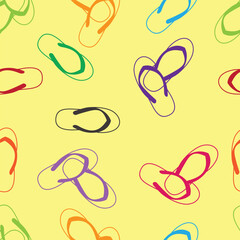 beach colorful flip flops sandals seamless pattern background vector