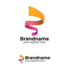 Dynamic Abstract Ribbon Logo with Gradient Colors for Modern Business, Communication, and Event Branding