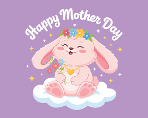 2d vector illustration for mother day with child and family love 
