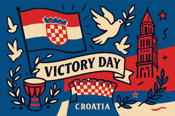 Victory Day, Croatia, Croatian flag, military victory, national pride, Croatia map, 