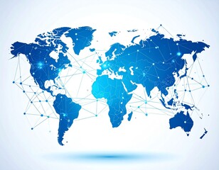 Fototapeta premium World map and digital network