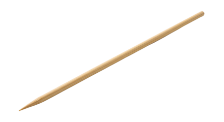 Wooden skewer stick for grilling isolated PNG with Transparent Background