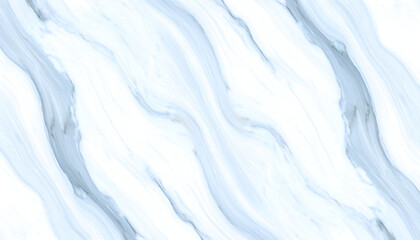 Symmetrical Wavy Blue Veins on a Polished White Marble Surface