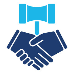 Justice Scale Icon In Blue Monochrome Flat Design, Vector Illustration
