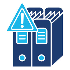 Document Icon In Blue Monochrome Flat Design, Vector Illustration