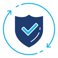 Regulatory Compliance Icon In Blue Monochrome Flat Design, Vector Illustration