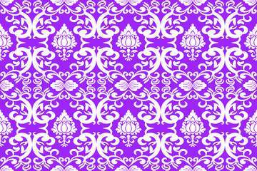 seamless damask pattern, set of seamless patterns, purple background, repeat, damask, decoration 