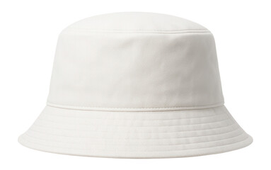 A plain white bucket hat with a textured surface and a downward-sloping brim, suitable for casual fashion or outdoor activities.