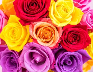 Fototapeta premium Bright multi-colored roses