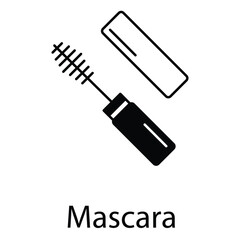Elegant Mascara Vector Icon for Cosmetic Use