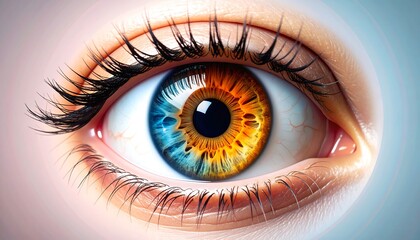 Close-up of an eye with a unique design