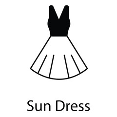 Flat Vector Sun Dress Icon for Clothing Apps