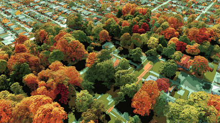 Digital Art of Urban Tree Canopy Mapping by Night