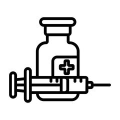 Syringe and bottle icon