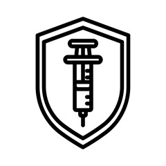 Shield and syringe icon