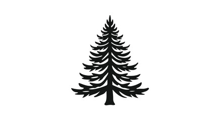 Obraz premium Elegant Christmas Pine Icon Silhouette Vector Illustration