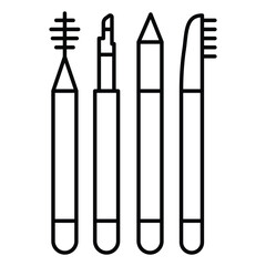 Line Art Vector Icon of Beauty Tools
