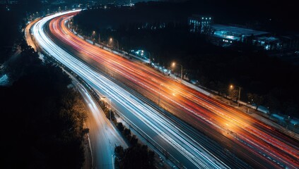 Night highway with light trails (7)