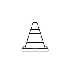 Simple black and white outline drawing of a traffic cone.