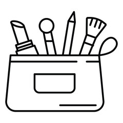 Feminine Makeup Bag Vector Icon for Branding