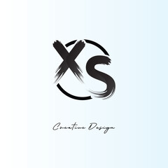 Fototapeta premium XS Brush Stroke Logo – Modern Artistic Symbol with Ink Texture for Creative Branding & Visual Identity Design