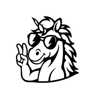Cute horse unicorn