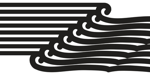 wavy black and white abstract background vector.