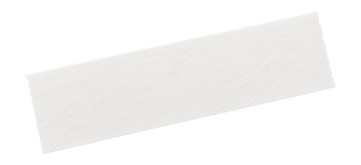 A single strip of white adhesive tape against a plain background, showcasing its texture and clean edges suitable for design, crafts, or office supply concepts.