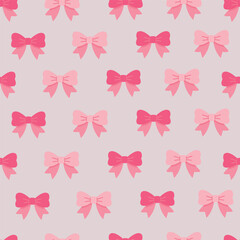 Seamless pattern in pink tones with bows