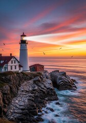 Fototapeta premium lighthouse at sunset