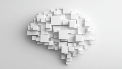 White brain composed of many small cubes
