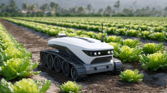 Advanced Agricultural Drones Over Smart Monoculture Farm