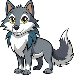 Obraz premium black wolf on white background