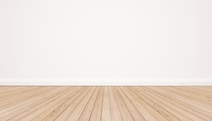 Oak wood floor with white wall