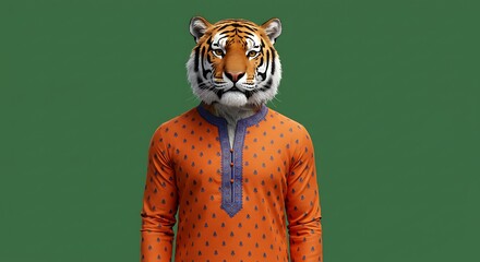 Anthropomorphic tiger portrait