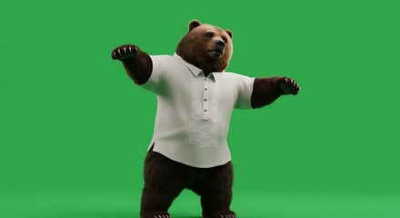 Bear wearing traditional filipino attire