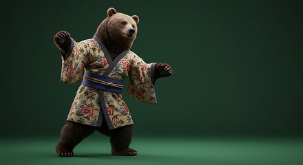 Bear wearing kimono